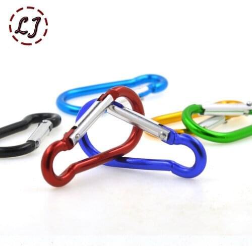 New 10pcs/lot colorful Aluminum Spring Carabiner Snap Hook Hanger Keychain Travel Kit for Camping Hiking bag belt accessories