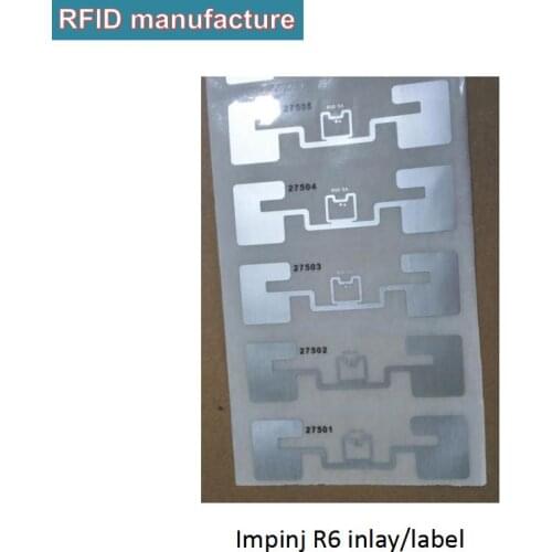 100pcs/lot free shipping impinj R6 chip inlay passive adhesive inlay epc long range 840-960 MHz uhf RFID tag wet inlay sticker
