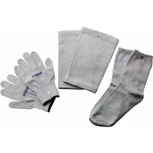 2Sets/6Pairs TENS/EMS Conductive Fiber Gloves Breathable Electrode Socks Phycical Therapy Knee Pads Electrotherapy Accessories