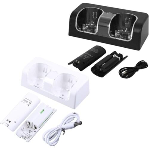 2-Port Charging Station Holder for Wii,Controller Charger Dock with Battery Pack