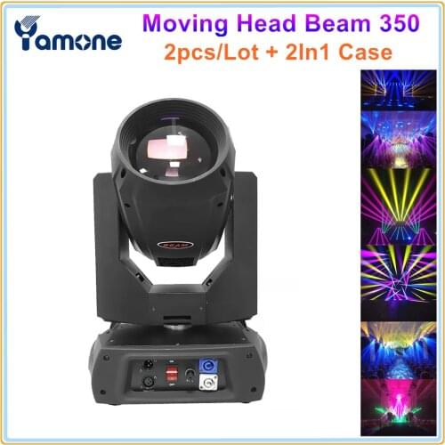 2pcs/Lot Super Bright 380w Beam Light Touch Screen Sharpy 17R Rotate Prism Foggy Moving Head Light Beam 350 With 2In1 Case