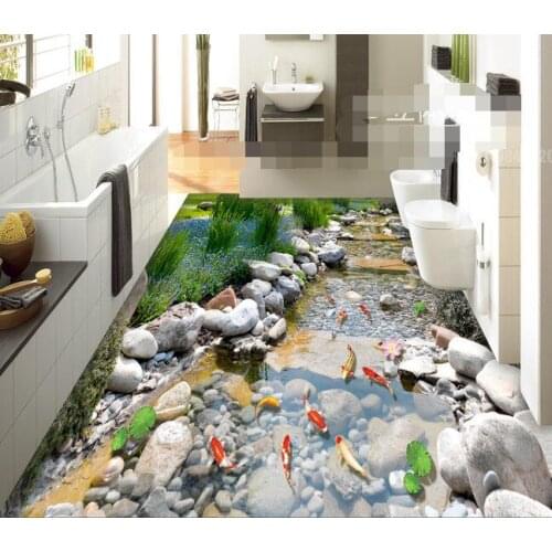 3 d pvc flooring custom wall paper Rock creek park carp 3 d bathroom flooring murals photo wallpaper for walls 3d