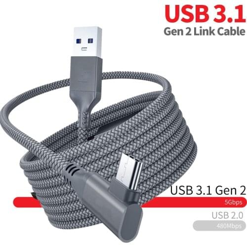 6M 5M 3M Type C to Type C Cable USB 3.1 Gen2 for Oculus Quest 1 2 Link Compatible VR Data Transfer 20V 3A Fast Charge