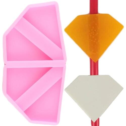 Diamond Straw Topper Silicone Mold DIY Craft Keychain Epoxy Resin Mould Wedding Chocolate Candy Fondant Cake Decorating Tools