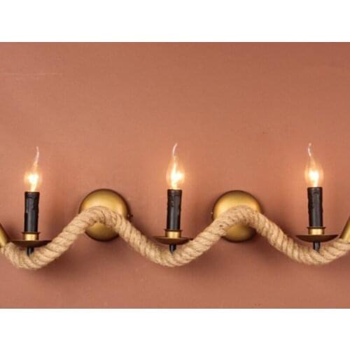 American wall lamp Creative retro bar lights bed corridor wall 3 candle lights loft restaurant