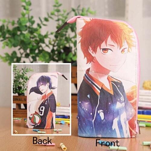 Anime Haikyuu!! Tobio&Syouyou Waterproof PU Leather Stationery Pouch/Brush Pot/Pen Holder/Pencil Case Bag/Office School Supplies