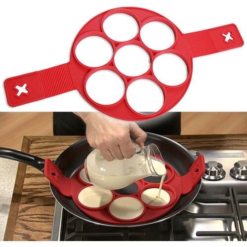Non-stick Pancake Cooking Tool Non Stick Silicone Egg Cheese Household Porous Cake Mold Kitchen Gadget