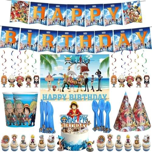 Disney One Piece Kids Birthday Party Decorations Baby Disposable Plate Shower Cake Stand Baby Shark Decoration Birthday Boy