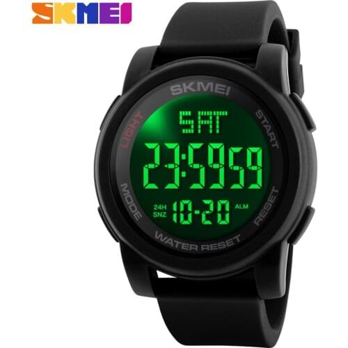 SKMEI Men Sports Watch Double Time Countdown Military Silicone Strap 50M Waterproof Digital Wristwatches Relogio Masculino 1257