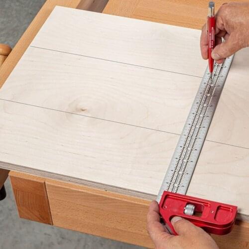 Woodworkers Edge Rule For Woodworkers Tools T-type Hole Ruler Stainless Scribing Marking Line Gauge Carpenter Measuring Tool