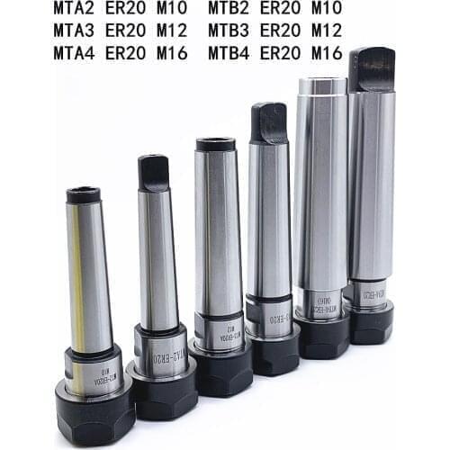 MTA2 MTB2 MTA3 MTB3 MTA4 MTB4 ER20 tool holder morse MT2 3 4 tool holder rear pull flat tail center tool holder er collet chuck