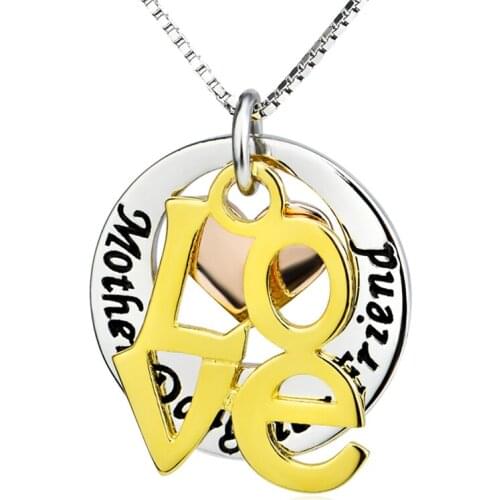 GNX0409 High Quality 100% Fine 925 Sterling Silver Necklace Classic Sweet LOVE Pendants Women Necklaces Fashion Jewelry