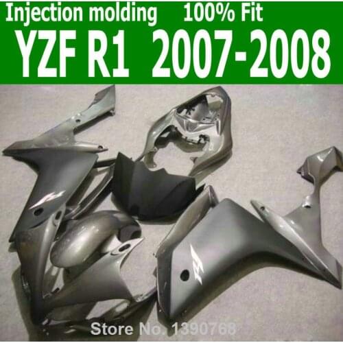 Fairing kit For YAMAHA YZF R1 07 08 ( Grey ) 2007 2008 +7Gifts Injection fairings CQ25