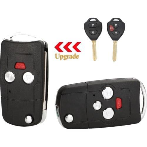 Kutery 10pcs 3/4 Button Modified Folding Flip Remote Key Shell Case Car Key For Toyota Camry RAV4 Avalon Matrix Venza Yaris