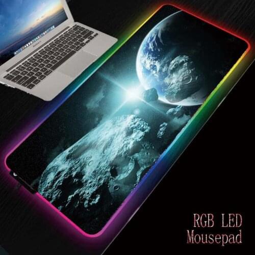 MRGBEST Earth RGB Computer Gaming Mouse Pad Gamer Large Mouse Mat RGB Mouse Pad XXL Backlit Mat Desk Mauspad with Backlight