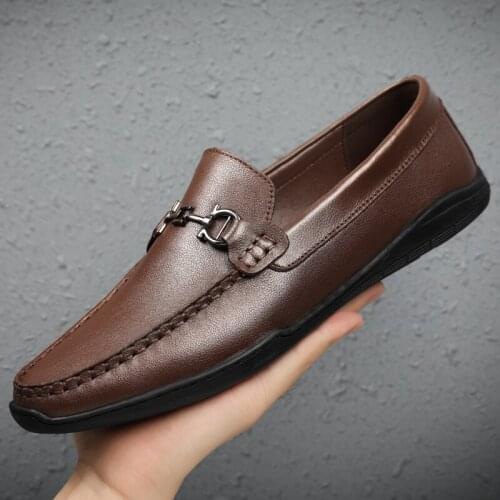 Men Casual Leather Men Shoe Driving Quality Genuine Leather Shoes Men Loafers Hot Sale Moccasins Tooling Shoes Plus Size
