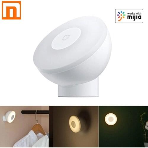 Xiaomi Mijia Night Light 2nd Bluetooth Version Magnetic Attraction Night Lamp 360 Rotating Adjustable Infrared Body Sensor