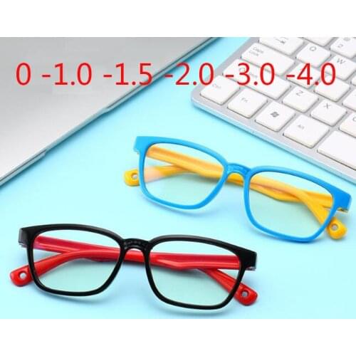KIids Blue Light Square Glasses Children Boy Girls Computer Prescription 3-12 years 0 -0.5 -0.75 -1.0 -1.5 -2.0 -3.0 -4.0