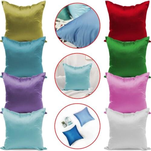 Summer Cooling Throw Pillow Case Home Decorative Ice Silk Pillowcase For Sofa Cafe Modern Solid Color Square Cushion Cover