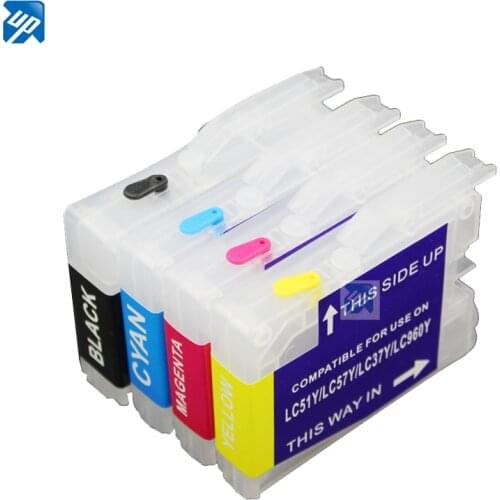 Free shipping refillable Ink cartridge for brother LC51 LC37 LC57 LC970 lc1000 DCP-130C 135C 150C DCP-330C DCP-350C