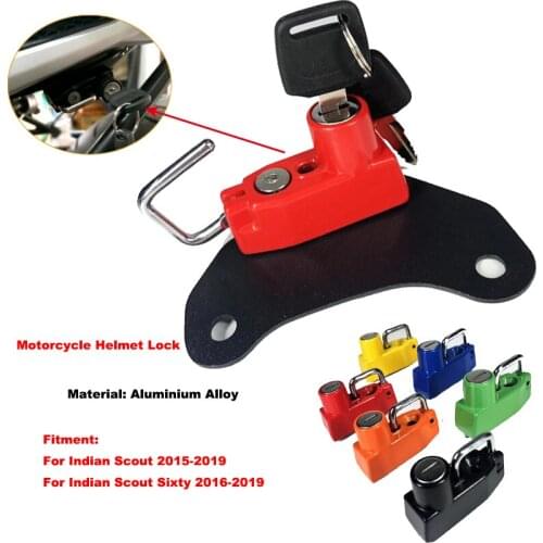 Scout/Sixty Motorcycle Anti-theft Security Alloy Helmet Lock Mount Hook with 2 Keys Universal for Indian Scout/Sixty 2015-2019