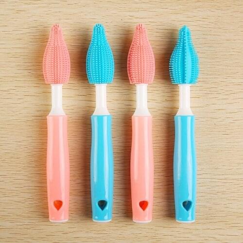 3pcs Silicone Bottle Brush 360 Degree Baby Pacifier Cup Nipple Cleaning Brushes