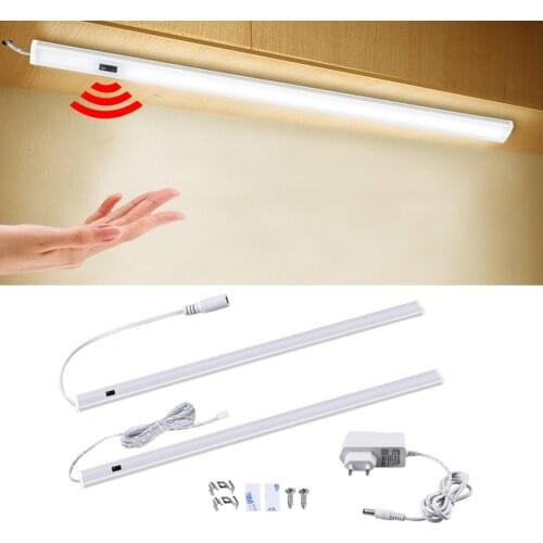 LED Under Cabinet Light Hand Sweep Sensor Night Lamp 12V Hand Wave LED Bar Kitchen Light For Home Bedroom Closet Wardrobe Stairs