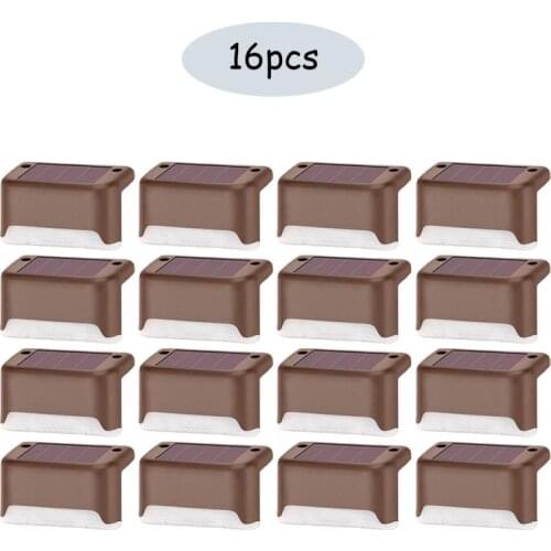 LED Solar Lamp Wall Light Garden P55 Waterproof Landscape Step Deck Lights Balcony Fence ABS High Conversion Solar Light