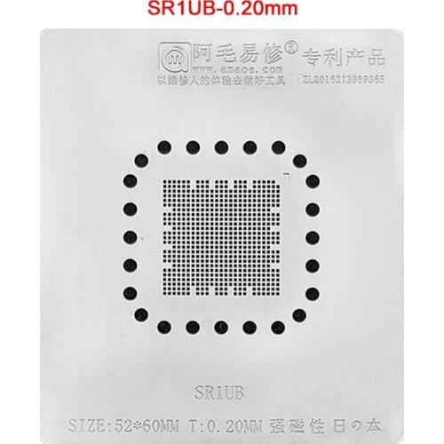 SR1UB BGA Stencil For IC Chip Reballing Pins Solder Tin Plant Net Square Hole Heating Steel Mes