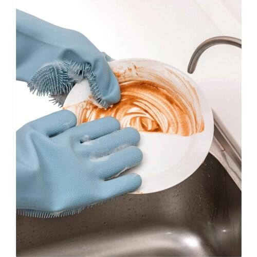 Xiaomi Magic Silicone Cleaning Gloves Cleaning Tools Wash Brush Silicone Dishwashing Gloves For Kitchen