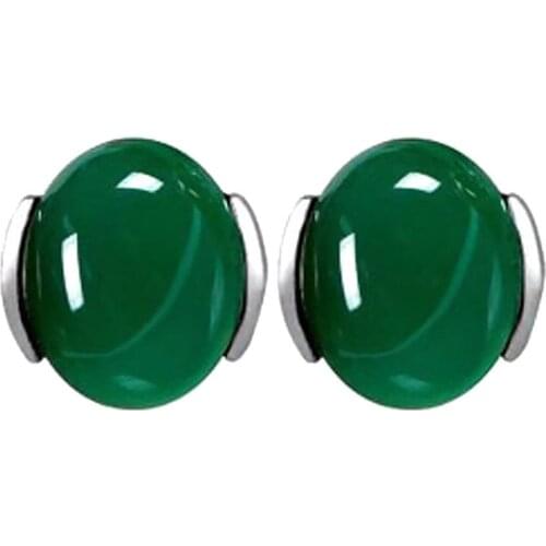 Japanese Anime Banana Fish Green Stud Earrings Fashion Women Natural Green Stone Inlaid Plated Stud Earrings Jewelry Gift