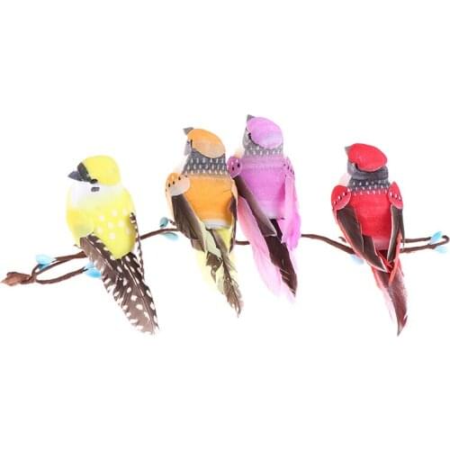 1pcs Simulation Feather Birds Models Fake Artificial Foam Animal Wedding Home Garden Ornament Miniature Decoration