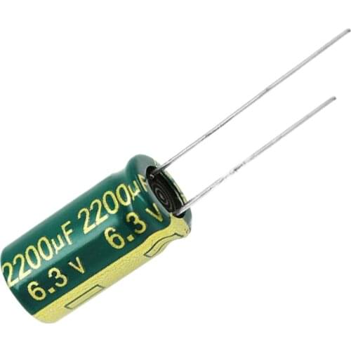10pcs High frequency low resistance aluminum electrolytic capacitor 6.3v2200uf 2200uf6.3v volume: 10X20