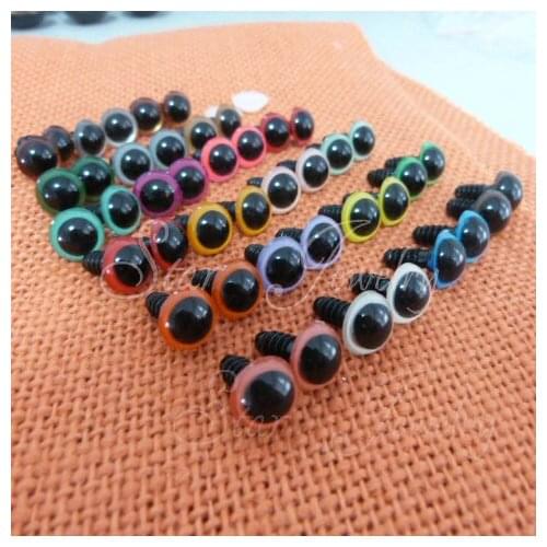 100pcs 20mm plastic toy eyes with washer color by randomly