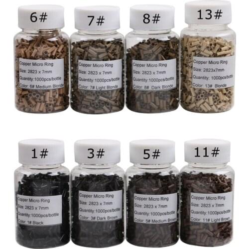 1000 Flared copper rings 2.8mm*2.3mm*7mm copper tubes Micro Rings/links/beads Hair Extension Tools 8 colors available