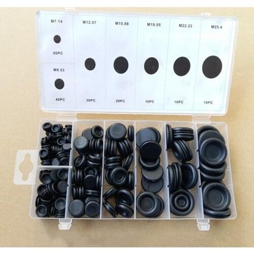 170pcs Black Rubber Grommet Firewall Hole Plug Retaining Ring Set Car Electrical Wire Gasket Kit For Valve Water Pipe tools set