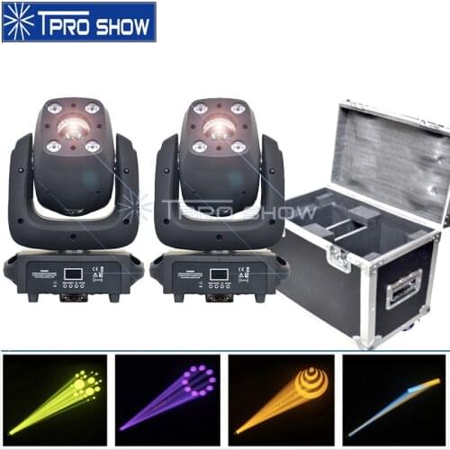 2pcs 100W Spot Moving Head 4x10W Lyre Wash Head Professional Stage Lighting Effect Flight Case Packing For Djs Disco Laser Show
