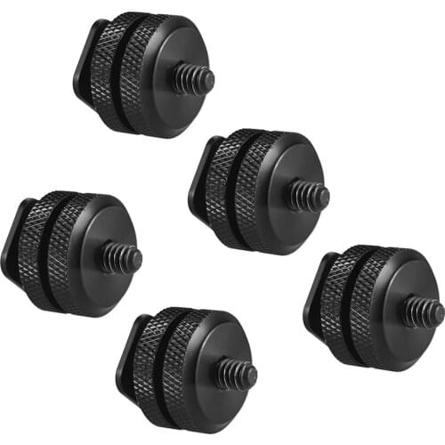 2pcs Camera Hot Shoe Mount to 1/4"-20 Tripod Screw Adapter Flash Shoe Mount for DSLR Camera Rig