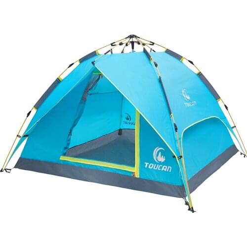 4 Person Double Layers Large Camping Tent Umbrella Type Outdoor Automatic Hydraulic Tent