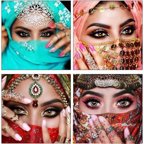 5D Diamond Painting Full Square Indian Woman Diamond Embroidery Girl Picture Of Rhinestones Mosaic Diamonds Art Kits