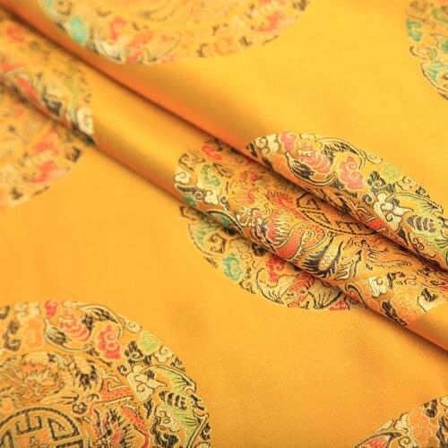 90x50cm Dragon print Brocade Fabric Damask Jacquard Apparel Costume Upholstery Furnishing Curtain Clothing Material patchwork