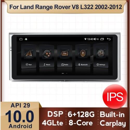 10.25'' Android 10 4G LTE DSP Car Multimedia GPS Navigation Player for Land Range Rover V8 L322 2002-2012 Autoradio IPS WIFI BT