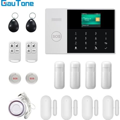 GauTone WIFI+GSM GPRS APP Remote Control Home/Office/Factory Wireless Burglar Security Alarm System For Android and iOS