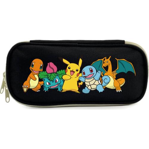Pokemon Pikachu Pencil Case Through Anime Cute and Cute Student Men and Women Canvas Pencil Case Kawaii Pencil Case