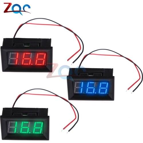 DC 5-120V 2 Wire 0.56'' Mini LED Digital Voltmeter Voltage Meter Volt Detector Tester Monitor for Vehicle Car Auto 36V 24V 48V