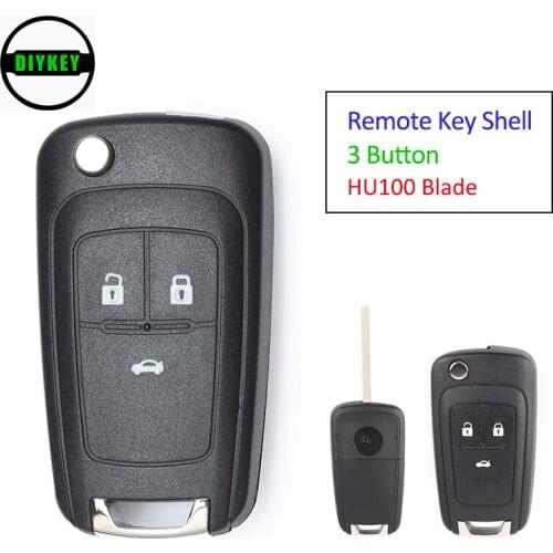 DIYKEY Smart Remote Key Shell 3 Button Key Case Replacement for Chevrolet/Opel/Buick HU100 Blade