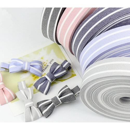 Sisi Crafts Cotton Tape Quality Striped Grosgrain Ribbon 10 25 40mm Fabric Bias Trim Layering DIY Hair Bow Tie Collar Material