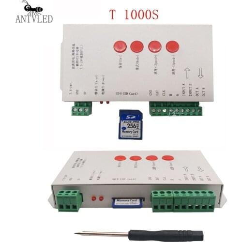Led Controller T1000S With 256M SD Card 2048Pixels For WS2801 WS2811 WS2812B LPD6803 SK6812 Led Strip DC5-24V