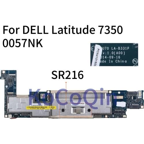 KoCoQin Laptop motherboard For DELL Latitude 13 7350 Core M5Y70 SR216 4GB Mainboard CN-0057NK 0057NK ZAU70 LA-B331P