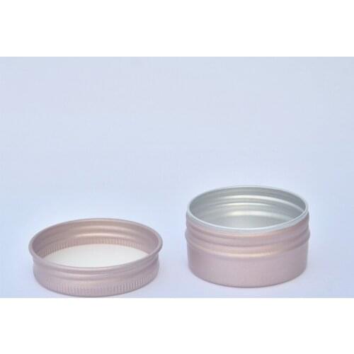 50/100pcs 50g Metal Aluminum Round Tin Cans Box Rose Gold Empty Cosmetic Cream Jar Pot Case Screw Thread Lid Lip Balm Container